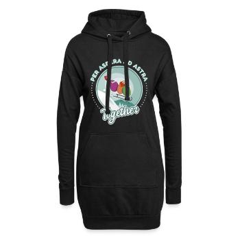 Neige luge love dessin humour - Sweat-shirt à capuche long Femme - noir - Devant