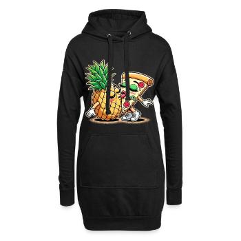 Pizza Hawaii Baiser Relation d’amour Drôle Cadeau - Sweat-shirt à capuche long Femme - noir - Devant