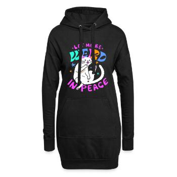 Let Me Be Weird In Peace – Lustige Katze - Hoodie-Kleid - Schwarz - Vorne