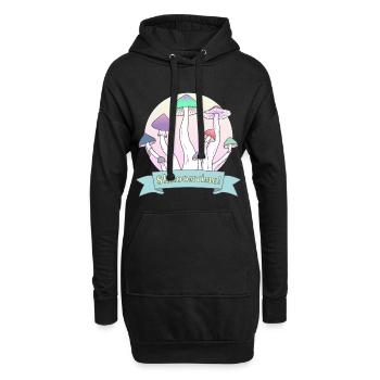 Zeit für Pilze! Psilocybe Cubensis farbiges Design - Hoodie-Kleid - Schwarz - Vorne