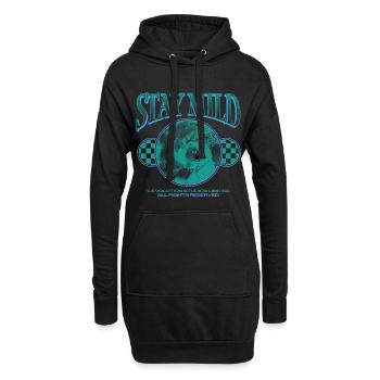 Stay Mild – Cool & Gelassen - Hoodie-Kleid - Schwarz - Vorne