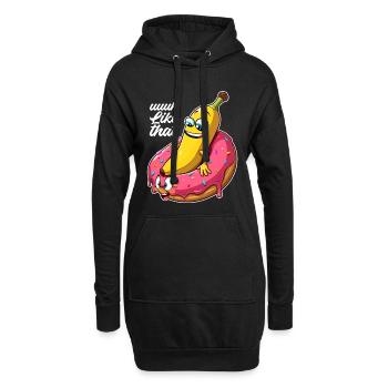 Banane Donut Beziehung Liebe machen Geschenk - Hoodie-Kleid - Schwarz - Vorne