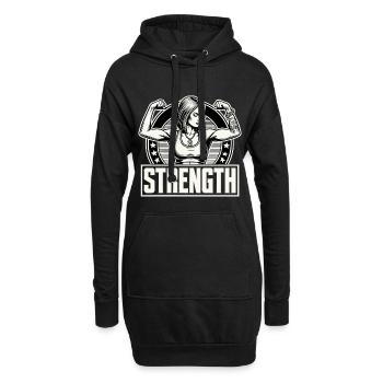 Force femme forte tension muscles cadeau - Sweat-shirt à capuche long Femme - noir - Devant
