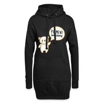 Pelmeni rufen süßer Bär Gold Geschenk - Hoodie-Kleid - Schwarz - Vorne