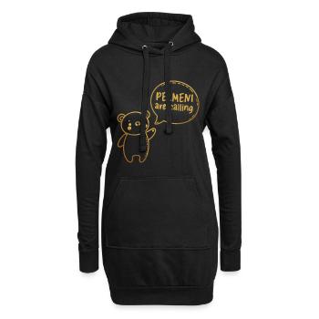 Pelmeni rufen süßer Bär Gold Geschenk - Hoodie-Kleid - Schwarz - Vorne