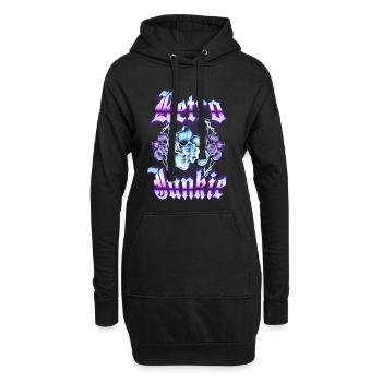 Retro Junkie – Style floral gothique des années 90 - Sweat-shirt à capuche long Femme - noir - Devant