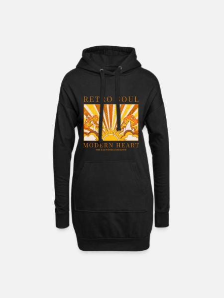 Retro Soul California Dreamer - Hoodie-Kleid - Schwarz
