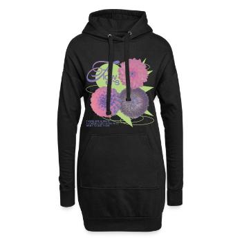 Énoncé de vision florale - Sweat-shirt à capuche long Femme - noir - Devant