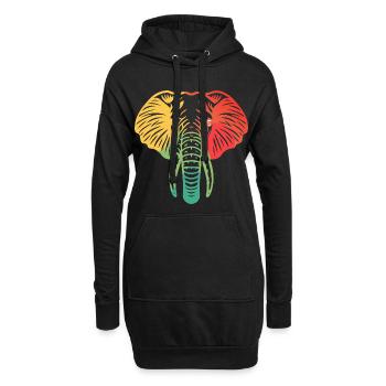 Tête d’éléphant coloré - Sweat-shirt à capuche long Femme - noir - Devant