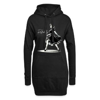 Rockabilly Style Femme Robe Pompes Cadeau Rétro - Sweat-shirt à capuche long Femme - noir - Devant