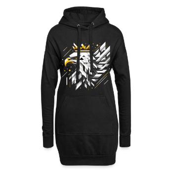 Pologne Aigle Blanc Drapeau Géométrie Cadeau - Sweat-shirt à capuche long Femme - noir - Devant