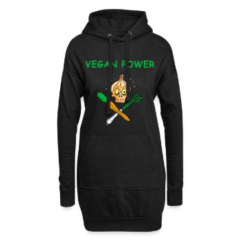 Le pouvoir des véganes - Sweat-shirt à capuche long Femme - noir - Devant