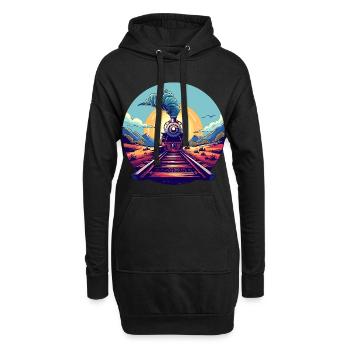 Portrait ferroviaire - Sweat-shirt à capuche long Femme - noir - Devant