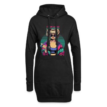 starke Frauen heben Gewichte Gym 90er Geschenk - Hoodie-Kleid - Schwarz - Vorne