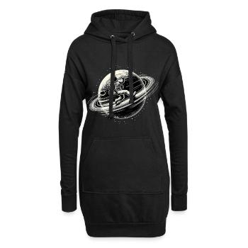Astronaut Planet große Ziele Orbit Joggen Geschenk - Hoodie-Kleid - Schwarz - Vorne