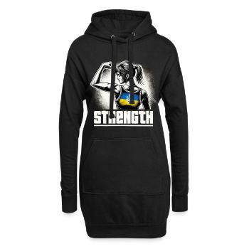 Femme forte confiante Femme ukrainienne Cadeau - Sweat-shirt à capuche long Femme - noir - Devant