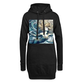 Meerjungfrau Nixe blond Art Nouveau Geschenk - Hoodie-Kleid - Schwarz - Vorne