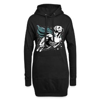 Super chien Labrador Retriever Labi Labbi Cadeau - Sweat-shirt à capuche long Femme - noir - Devant