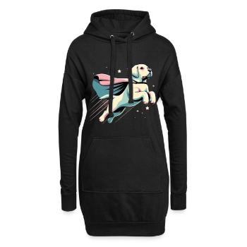 Super chien Labrador Retriever Labi Labbi Cadeau - Sweat-shirt à capuche long Femme - noir - Devant