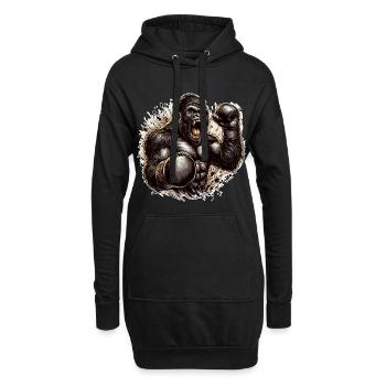 Gorilla Boxer Fighter Boxing Roars Gift - Hoodie Dress - black - Front