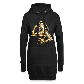 Femme Cool Fort Rockabilly Style Cadeau d’or - Sweat-shirt à capuche long Femme - noir - Devant
