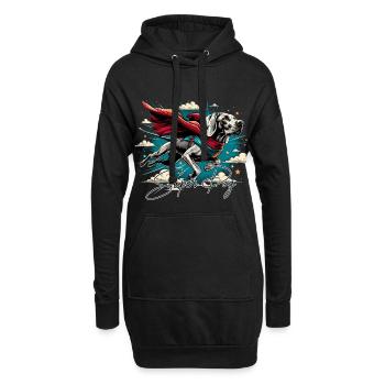 Super chien braque de Weimar Weimi Cape Cape cadeau - Sweat-shirt à capuche long Femme - noir - Devant
