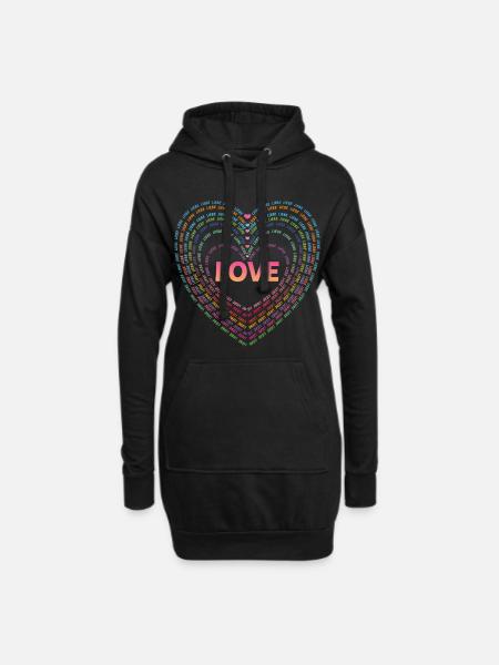 Love. - Hoodie Dress - black