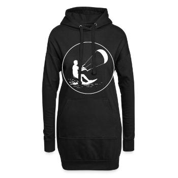 Wind im Griff - Hoodie-Kleid - Schwarz - Vorne