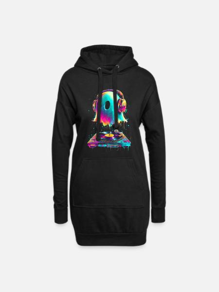 DJ Ghost - Hoodie Dress - black