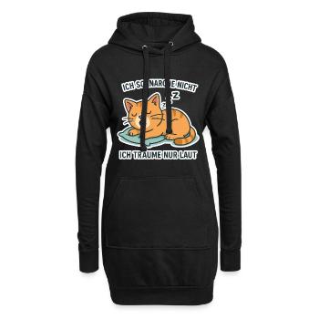 Chat ronflant - Motif de sommeil amusant - Sweat-shirt à capuche long Femme - noir - Devant