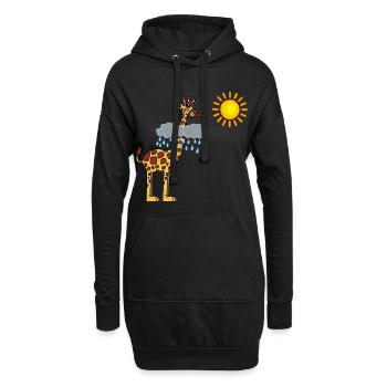 Auf der Suche nach der Sonne - Hoodie-Kleid - Schwarz - Vorne