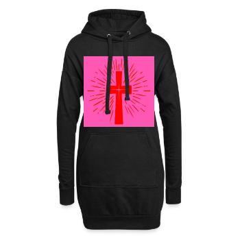 Croix chrétienne de l’église - Foi chrétienne - Sweat-shirt à capuche long Femme - noir - Devant