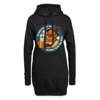 SCHEISS DA NIX DANN FEID DA NIX! - Hoodie-Kleid - Schwarz - Vorne