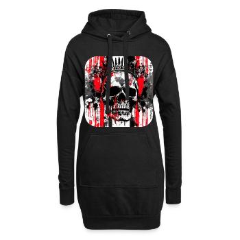 Kronenkopf Graffiti Totenkopf - Hoodie-Kleid - Schwarz - Vorne