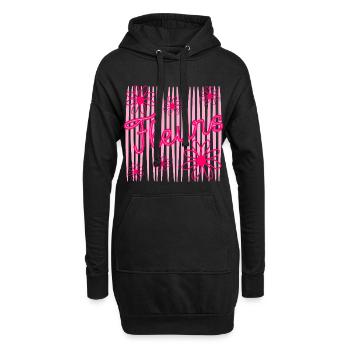 Fleurs - Sweat-shirt à capuche long Femme - noir - Devant