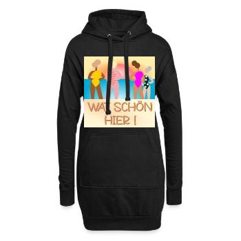 FRAUEN STRAND SONNENUNTERGANG - Hoodie-Kleid - Schwarz - Vorne