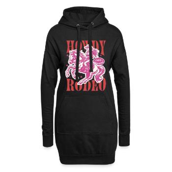 HOWDY RODEO – Cow Girl im Vintage Western Style - Hoodie-Kleid - Schwarz - Vorne