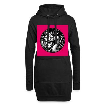 Fuchs und Gans Freundschaft Freunde für immer - Hoodie-Kleid - Schwarz - Vorne