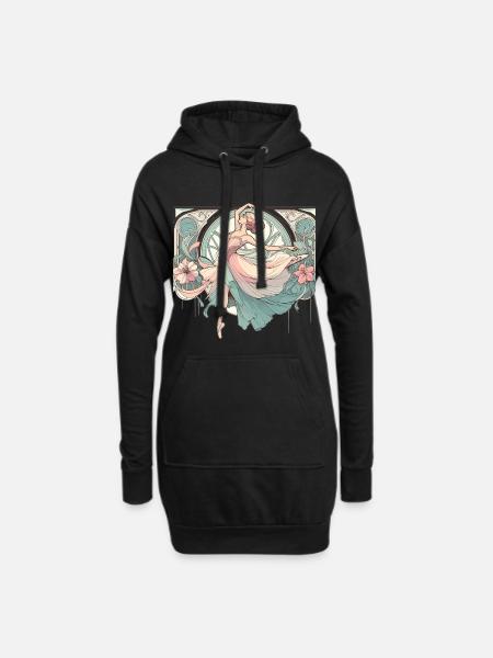 Ballett Tänzerin Ballerina Art Nouveau Geschenk - Hoodie-Kleid - Schwarz