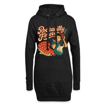 Rockabilly Forever Air Kiss Femme Cadeau des années 50 - Sweat-shirt à capuche long Femme - noir - Devant