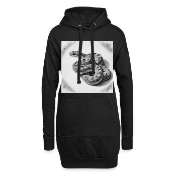 Serpent à écailles noir et blanc - Sweat-shirt à capuche long Femme - noir - Devant