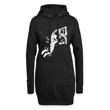 Basketball Slam Dunk Lancer Joueur Dunking Cadeau - Sweat-shirt à capuche long Femme - noir - Devant