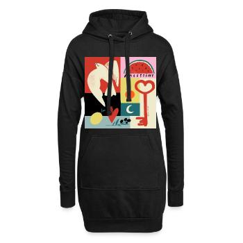 Tout sur la Palestine - Sweat-shirt à capuche long Femme - noir - Devant