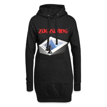 ZUGZWANG, Echecs, stratégie et art optique - Sweat-shirt à capuche long Femme - noir - Devant