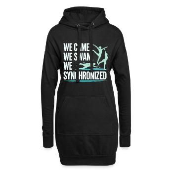 Wir kamen, wir schwammen, wir synchronschwimmen Design - Hoodie-Kleid - Schwarz - Vorne