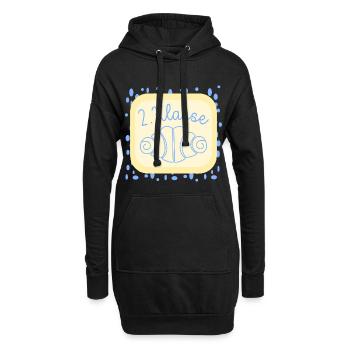 Franzbrötchen Schulkind 2. Klasse - Hoodie-Kleid - Schwarz - Vorne