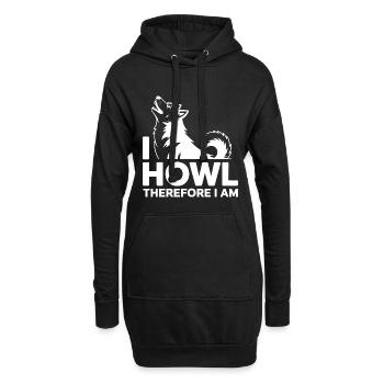 Ich heule, also bin ich ein heiserer Wolf - Hoodie-Kleid - Schwarz - Vorne