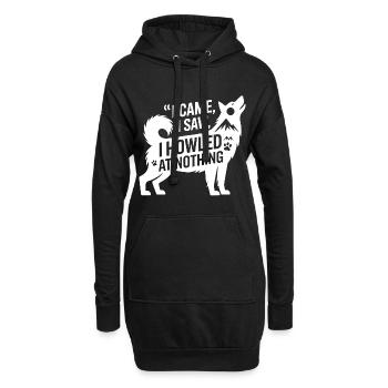 Humour sur le chien hurlant et citation sur le husky - Sweat-shirt à capuche long Femme - noir - Devant