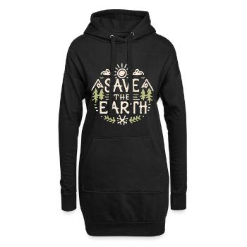 Rettet die Erde, Ökologe, Zitate zum Klimawandel - Hoodie-Kleid - Schwarz - Vorne