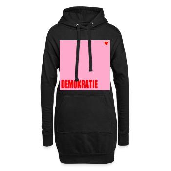 Politik Demokratie Herz - Hoodie-Kleid - Schwarz - Vorne